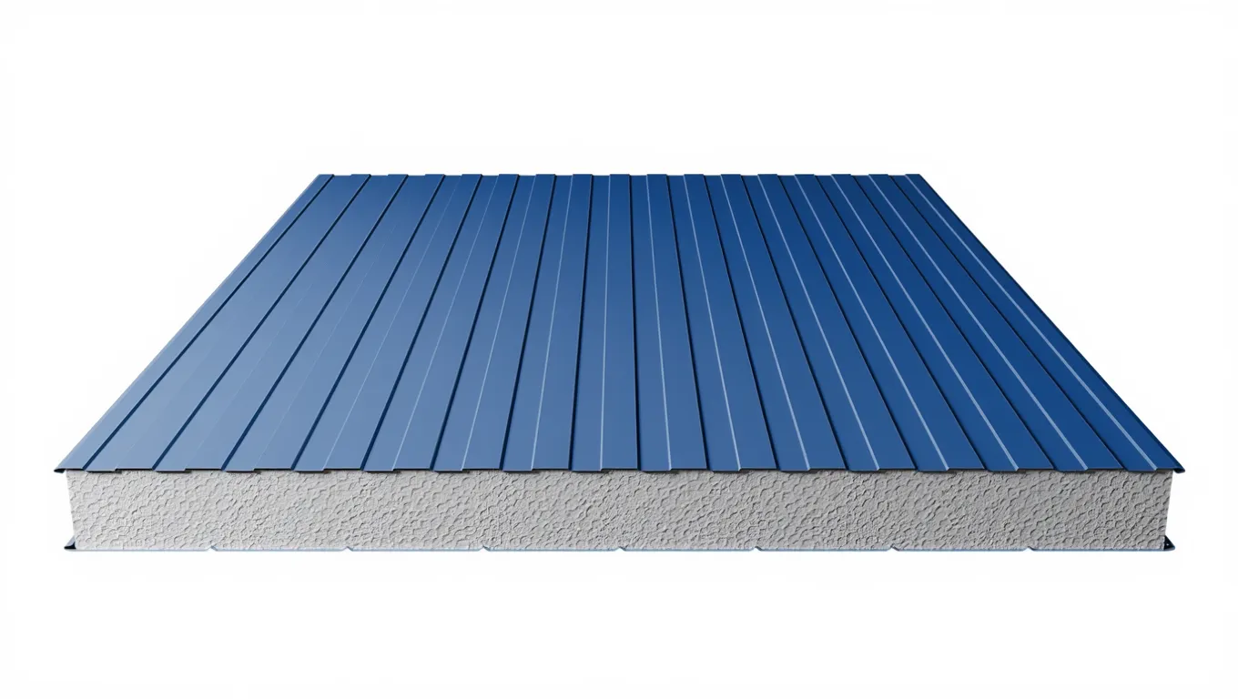 Стеновая сэндвич-панель с пенополистиролом 200 мм цвет RAL (полиэстер) верх 0,7 мм / низ 0,5 мм (ширина 1000 мм)